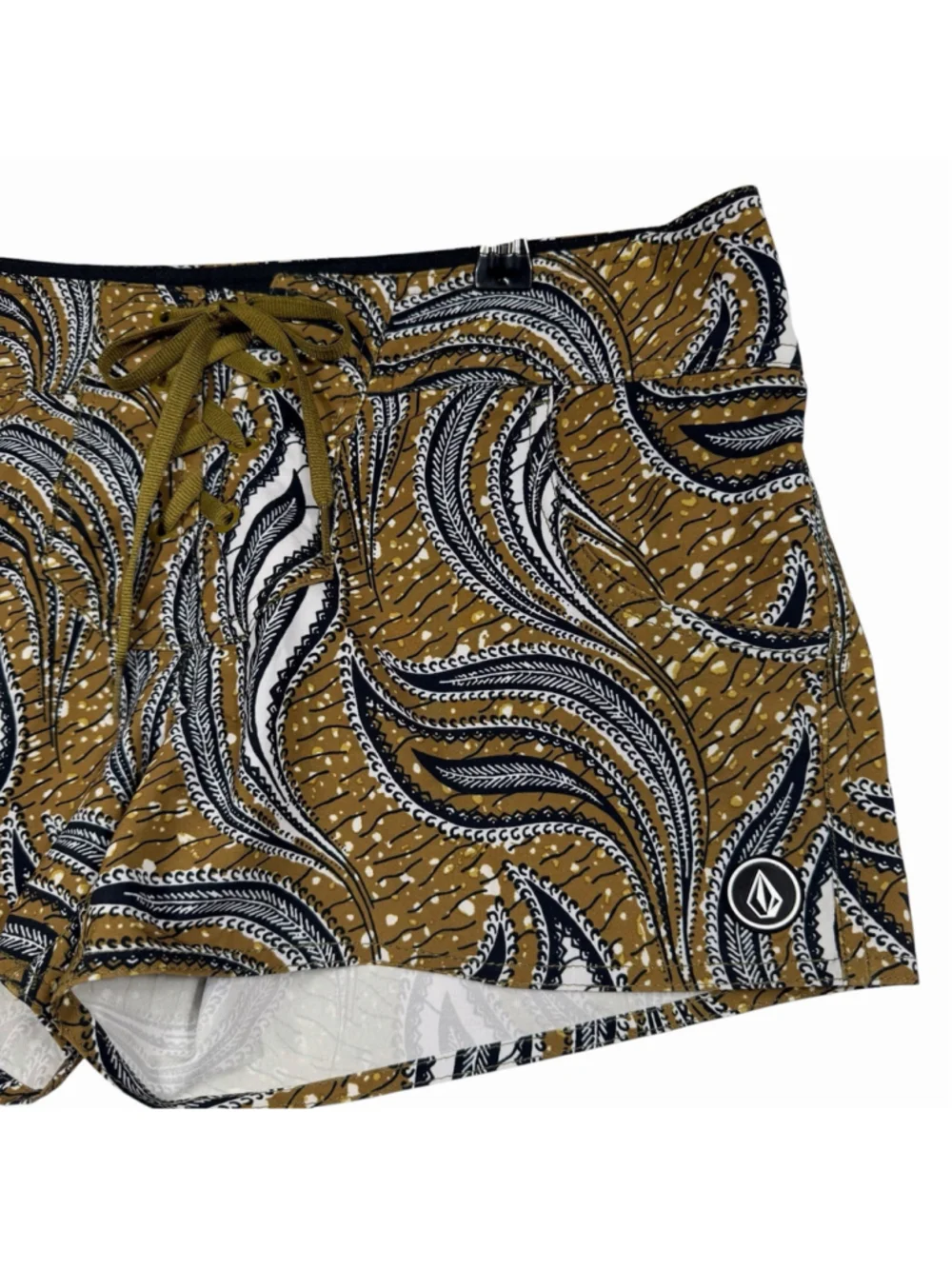 Volcom True to This Olive Paisley Stretch Surf Board Shorts Women's Size 9